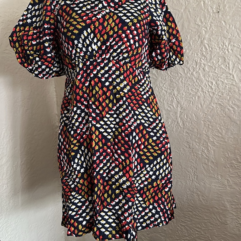 Anthropologie Maeve Melody Mini Dress Puff Short Sleeve Floral Print 4 Petite - Picture 6 of 16